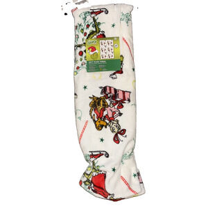 The Grinch Santa Hat Max Cindy Red Candy Cane Christmas Throw Blanket 60x70 NEW